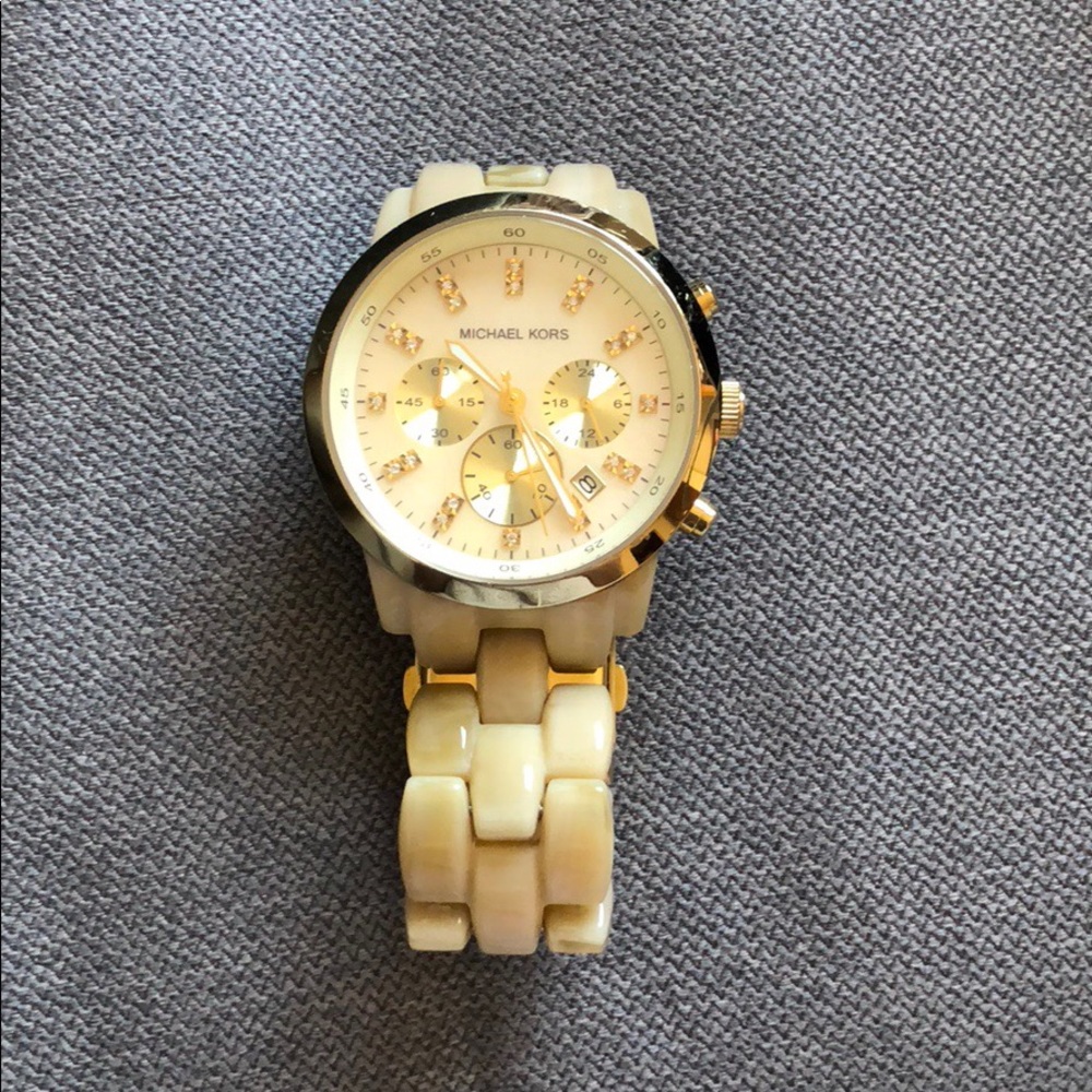 Michael Kords Gold/bone watch